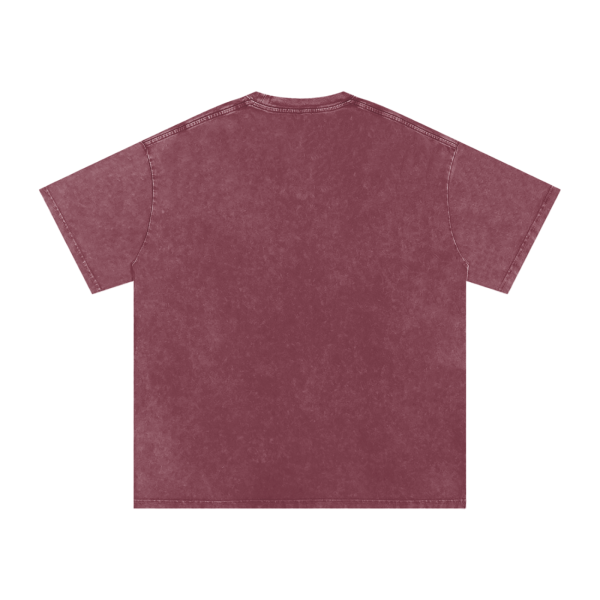 Varsity Crew 33 (Maroon) - Oversized Acid Wash Tee - Image 2