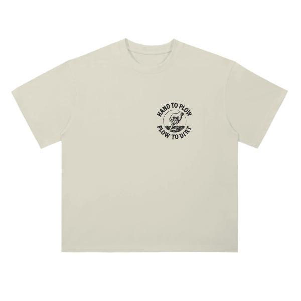 Hand to Plow Apricot - 300 GSM Drop Shoulder Tee - Image 2