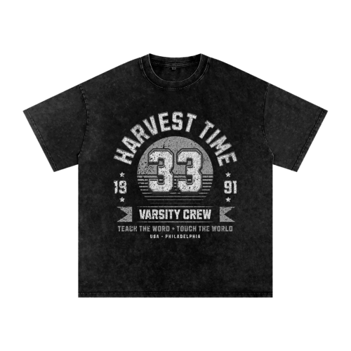 Varsity Crew 33 - Oversized Acid Wash Tee